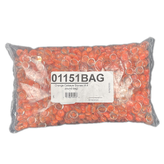 CHX 01151BAG Catseye Orange Glass Stones Bag