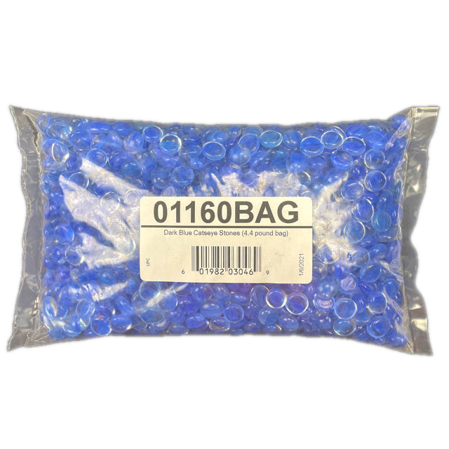 CHX 01160BAG Catseye Dark Blue Glass Stones Bag