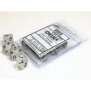 CHX 27201 Frosted Clear/black Set of Ten d10s