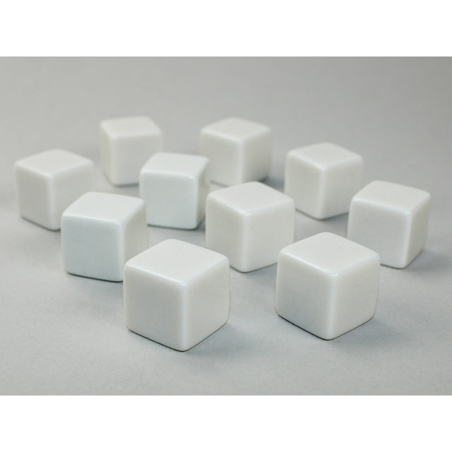 CHX 29032 Opaque Polyhedral Bag of 10 Blank White d6 Dice