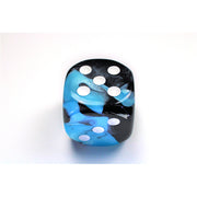 CHX DG5046 Gemini Black-Shell/white 50mm d6 dice w/pips