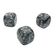 CHX DL2050 Leaf Steel/gold 20mm d6 dice w/pips
