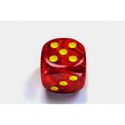 CHX DV5044 Vortex Red/yellow 50mm d6 dice w/pips