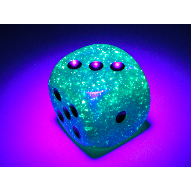 CHX DB3085 Borealis Teal/gold Luminary 30mm d6 dice w/pips