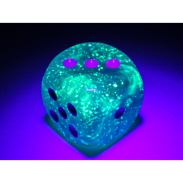 CHX DB3086 Borealis Sky Blue/white Luminary 30mm d6 dice w/pips