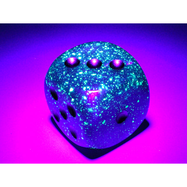 CHX DB3087 Borealis Royal Purple/gold Luminary 30mm d6 dice w/pips