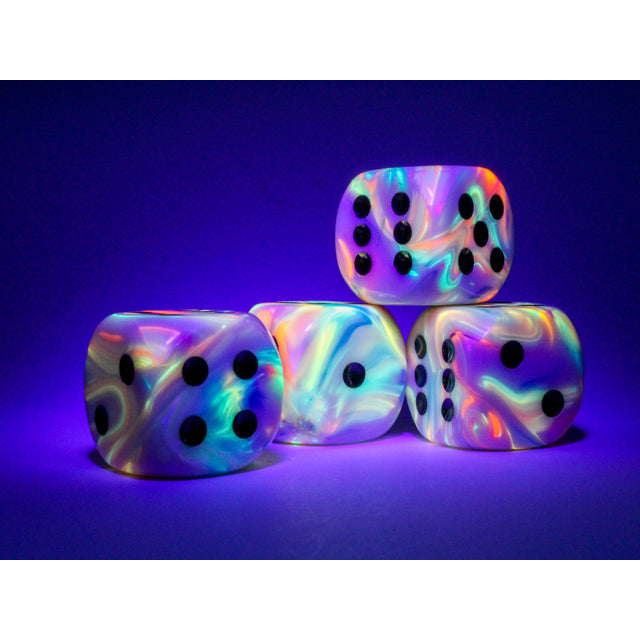 CHX DF3062 Festive Circus/black 30mm d6 dice w/pips