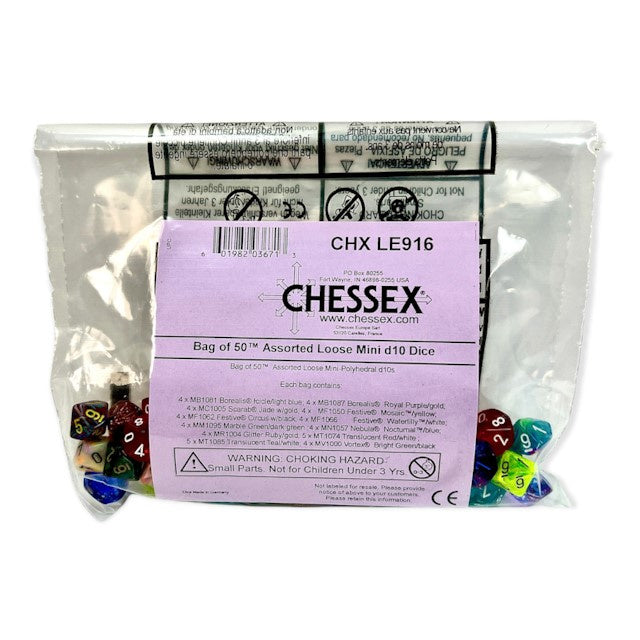 CHX LE916 Bag of 50  Assorted Loose Mini-hedral d10s - 1st Release