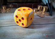 CHX DF5053 Festive Sunburst/red 50mm d6 dice w/pips