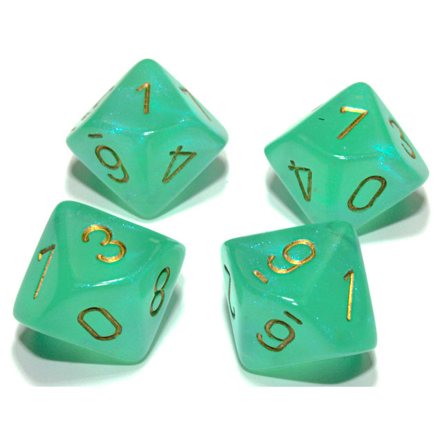 CHX 27375 Borealis Light Green/gold Luminary Set of Ten d10s