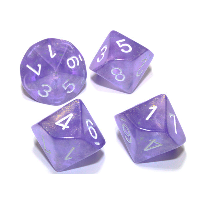 CHX 27377 Borealis Purple/white Luminary Set of Ten d10s