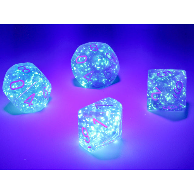 CHX 27377 Borealis Purple/white Luminary Set of Ten d10s