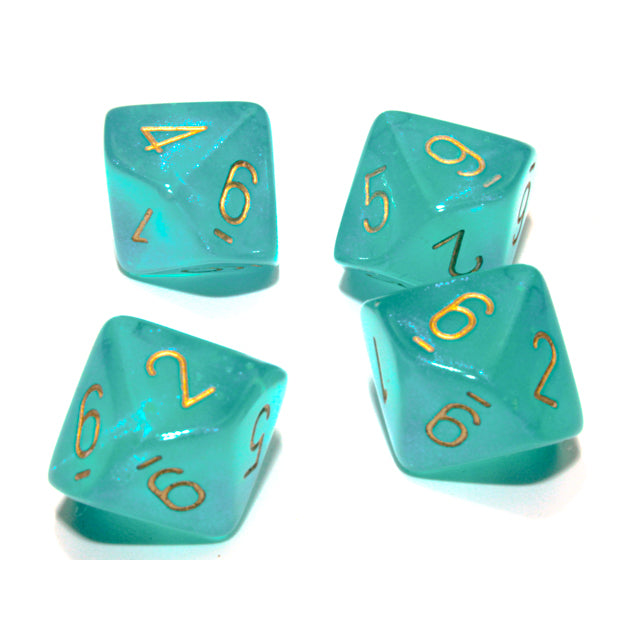 CHX 27385 Borealis Teal/gold Luminary Set of Ten d10s