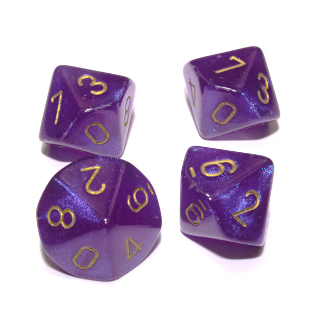 CHX 27387 Borealis Royal Purple/gold Luminary Set of Ten d10