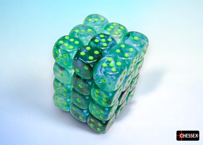 CHX 27995 Borealis Kelp/light green Luminary 12mm d6 Dice Block (36 dice)