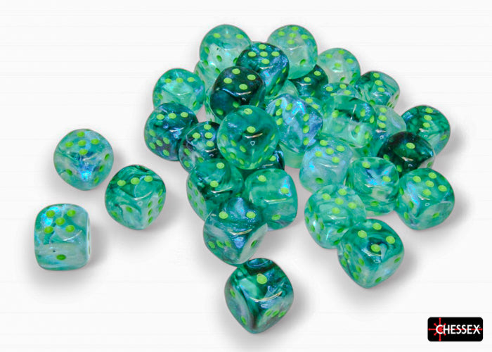 CHX 27995 Borealis Kelp/light green Luminary 12mm d6 Dice Block (36 dice)