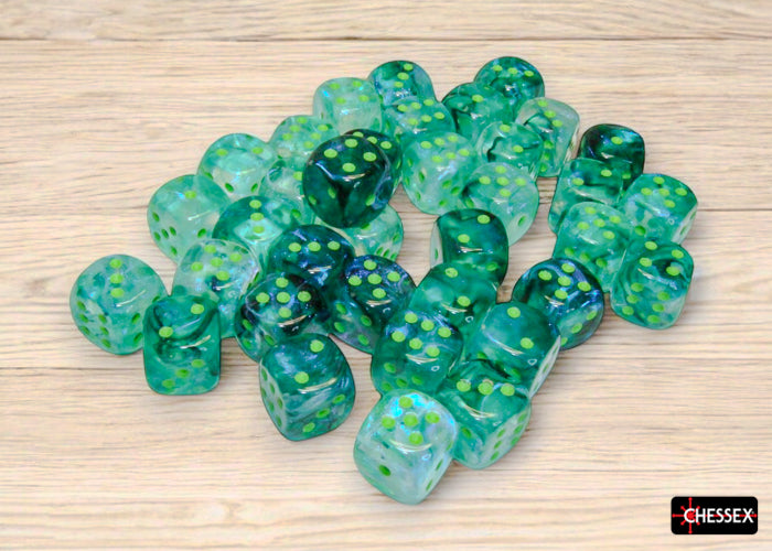 CHX 27995 Borealis Kelp/light green Luminary 12mm d6 Dice Block (36 dice)