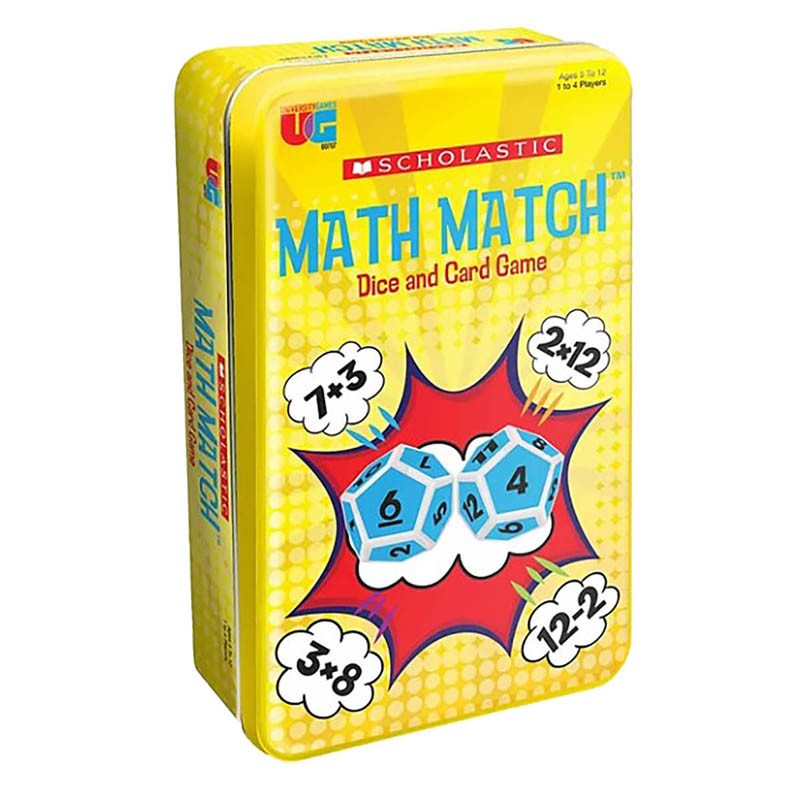 Scholastic - Math Match Dice and Card Game Tin
