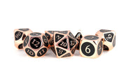 Fanroll: 16mm Metal Polyhedral Dice Set: Copper w/ Black Enamel