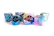 Fanroll: 16mm Aluminum Plated Acrylic Poly Dice Set: Rainbow Aegis Uninked
