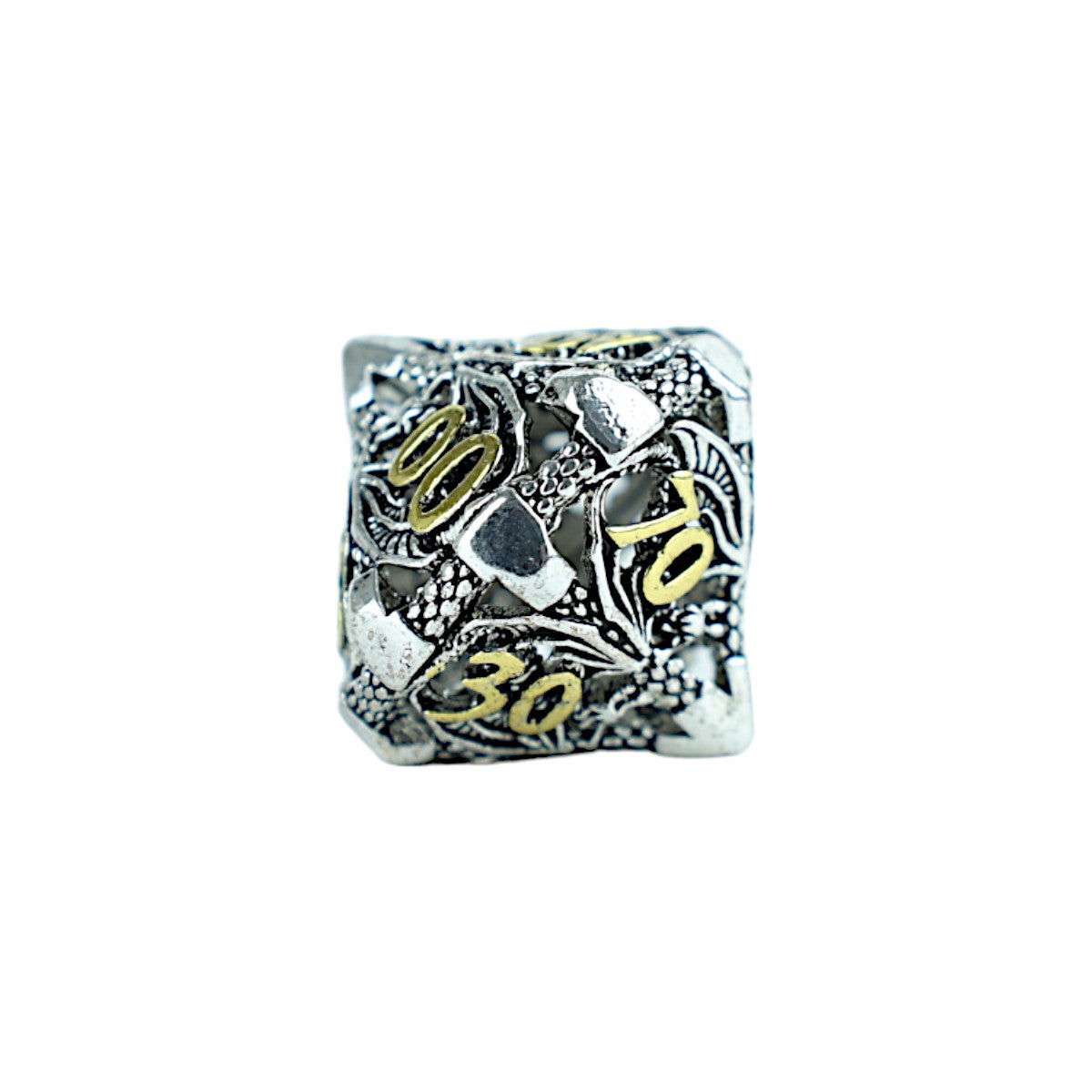LPG Dice RPG Set Hollow Dragon - Chrome and Gold