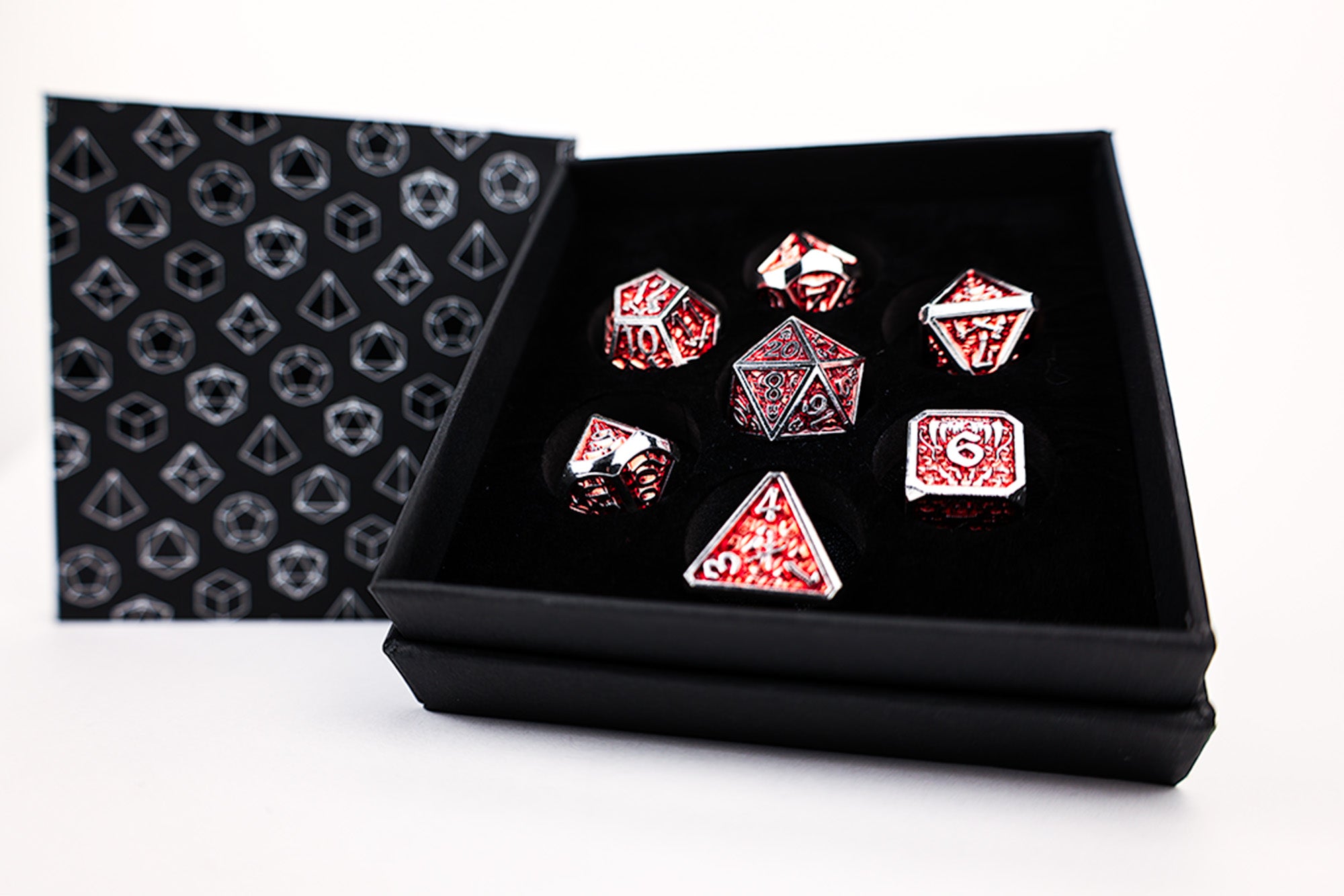 LPG Dice RPG Set Draco Dark Red/Silver – Loot Hoarder