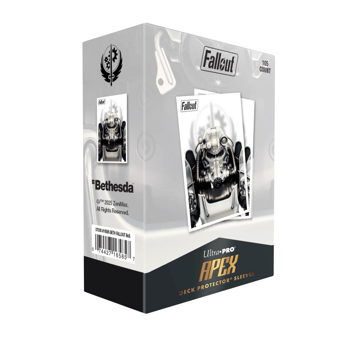 Ultra Pro: UP16585 Brotherhood of Steel 105ct Apex Deck Protector Sleeves for Bethesda - Fallout