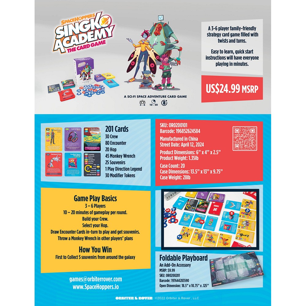 Space Hoppers: Singko Academy - Playboard