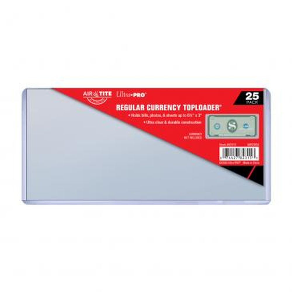 Ultra Pro: UP82315 6-1/2" x 3" Currency Toploader 25ct