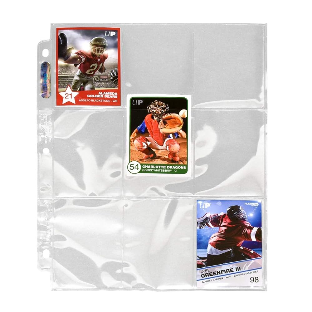 Ultra Pro: UP83663 9-Pocket Platinum Series Page for Standard Size Cards - AMZ Bundle 50-count pack