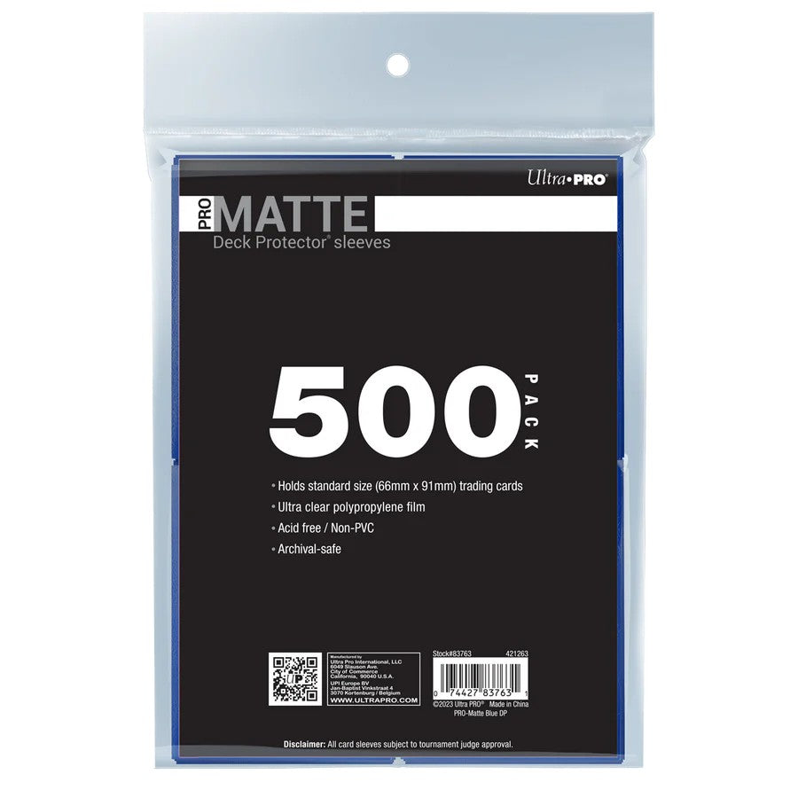 Ultra Pro: UP83763 PRO-Matte Standard Deck Protector Sleeves 500ct Bundle - Blue