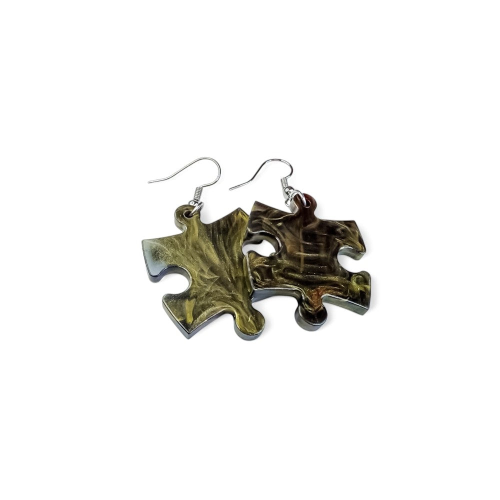 CHX 54009 Earrings Leaf Puzzle Piece Pair (Assorted Colors)