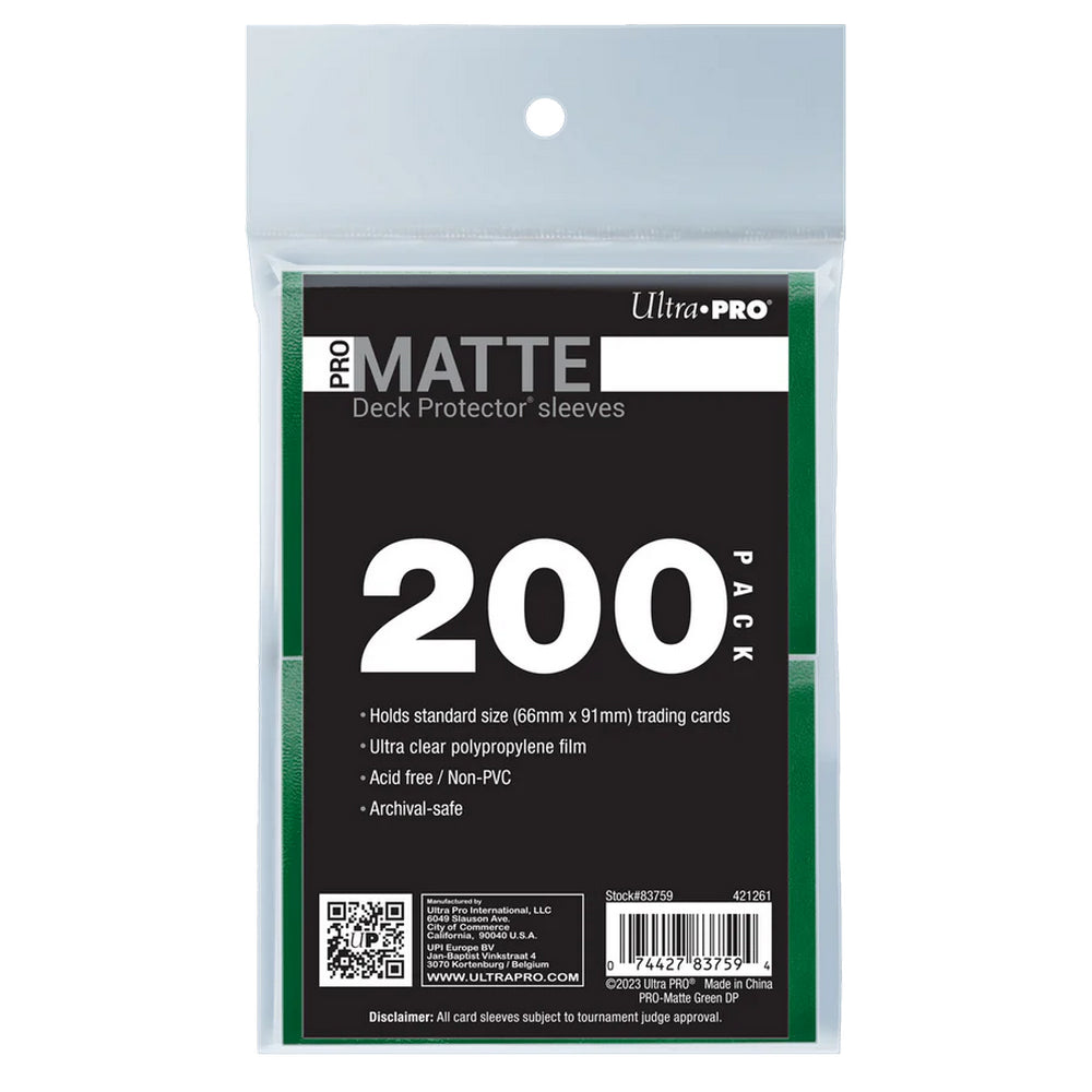 Ultra Pro: UP83759 PRO-Matte Standard Deck Protector Sleeves 200ct Bundle - Green