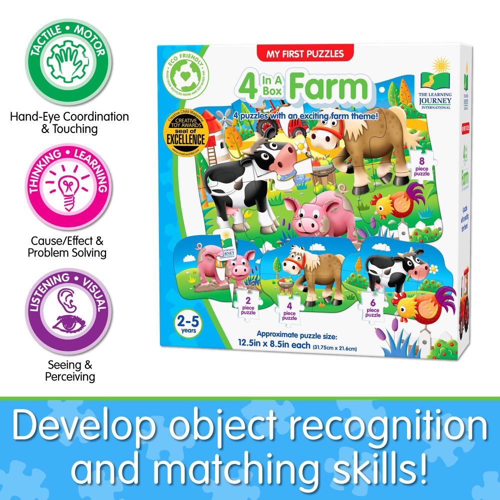 My First Puzzle Sets 4-In-A-Box Puzzles - Farm