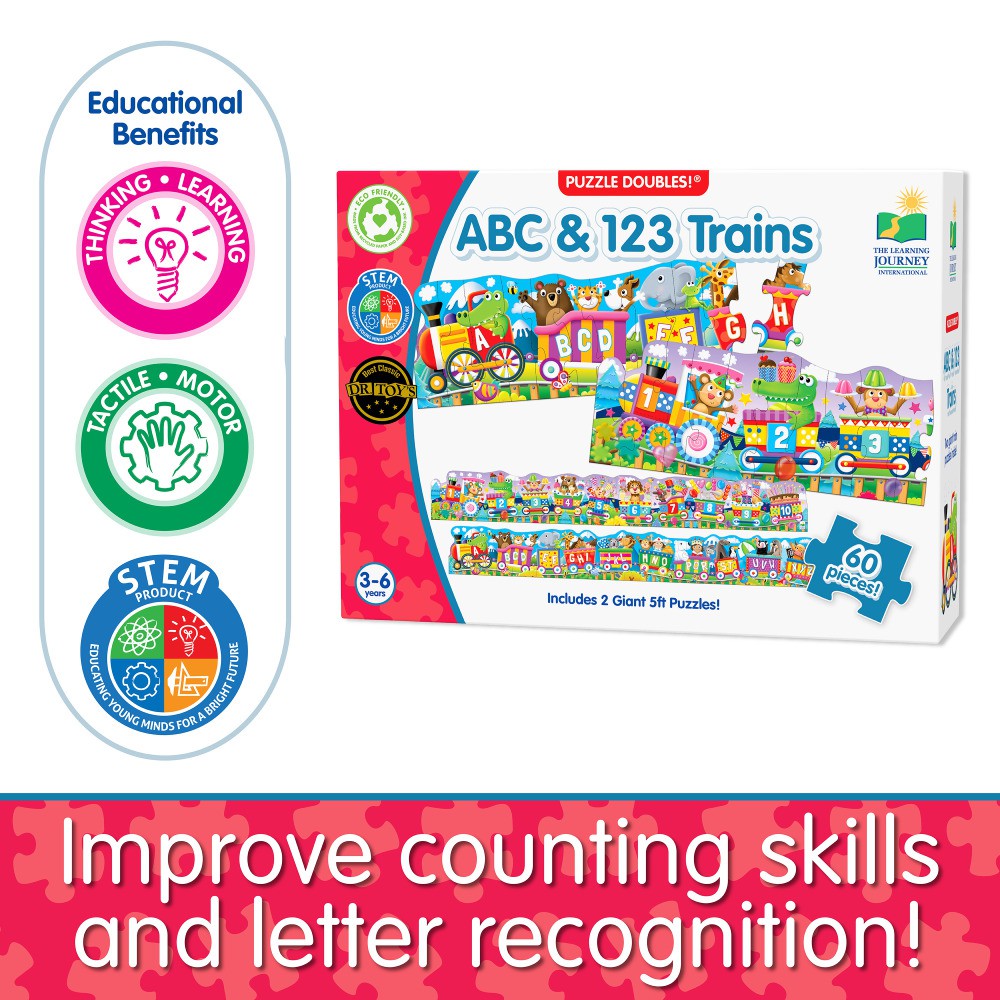 Puzzle Doubles - Giant ABC & 123 Train Floor Puzzles