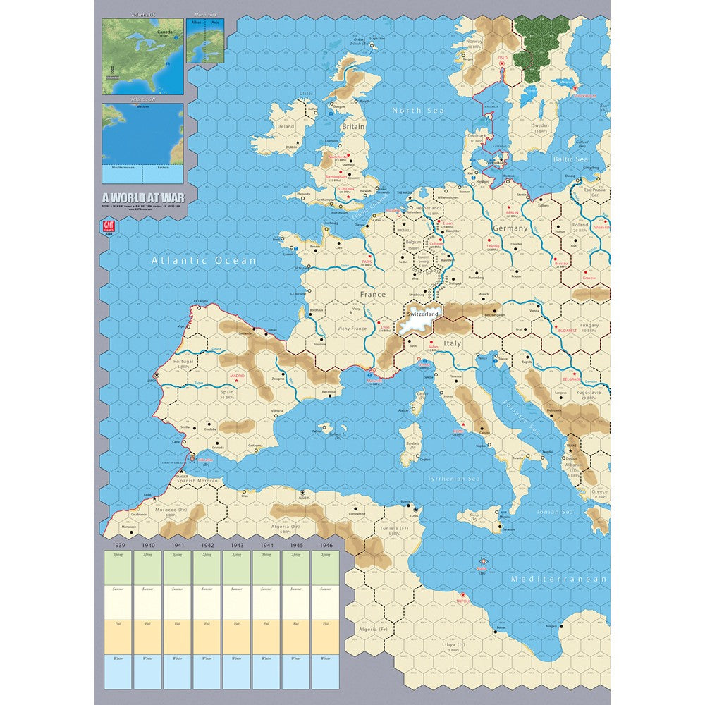 GMT Games - A World at War Mounted Map Set
