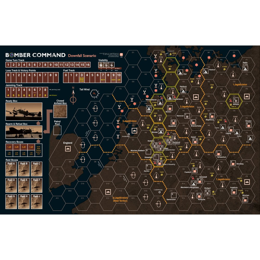 GMT Games - Bomber Command maps Mounted Map