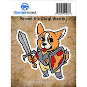 GamerMats: Pemmi the Corgi Warrior - Sticker