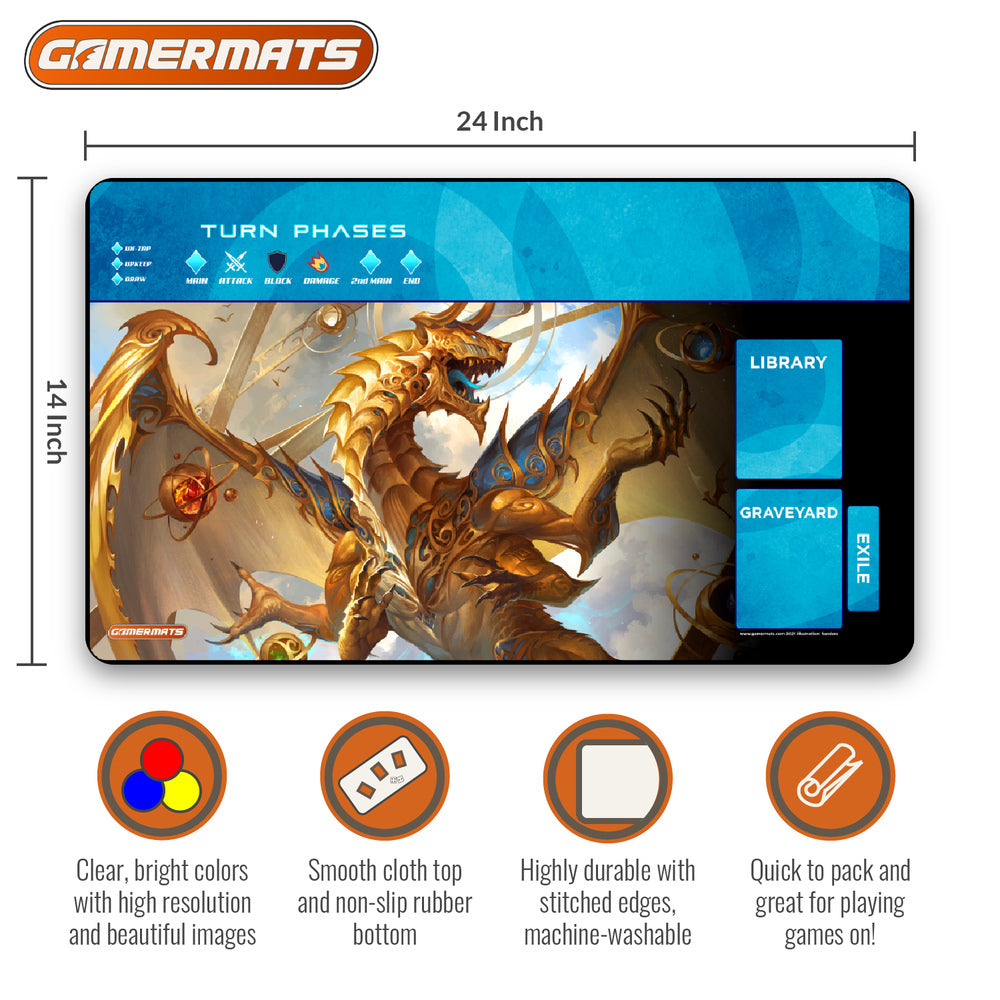 GamerMats: Elder Artifact Dragon with Magic Compatible Zones - Playmat