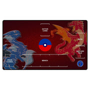 GamerMats: Red and Blue Dragon with Pokemon Compatible Zones - Playmat