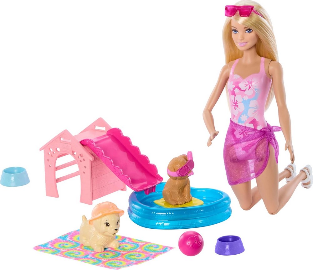 Barbie - Family - Puppy Pool Party - Aloha Blonde