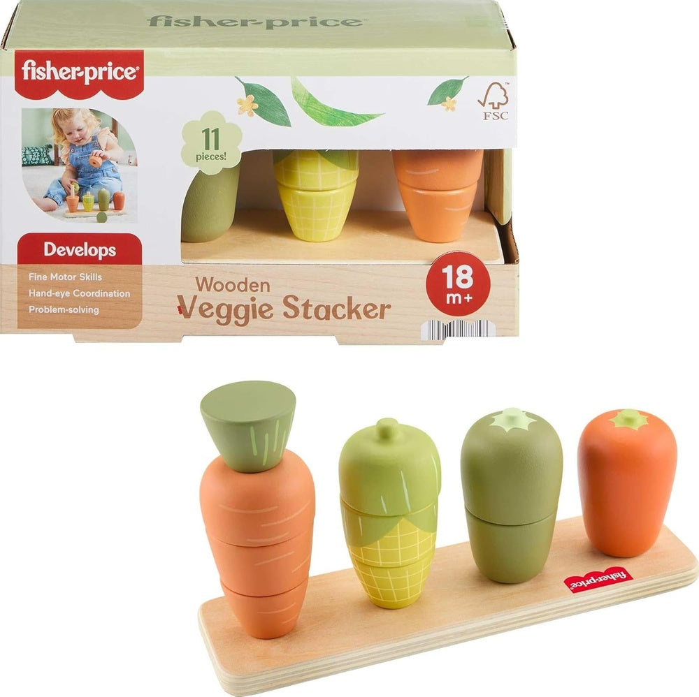 Infant Toys - Wooden Veggie Stacker