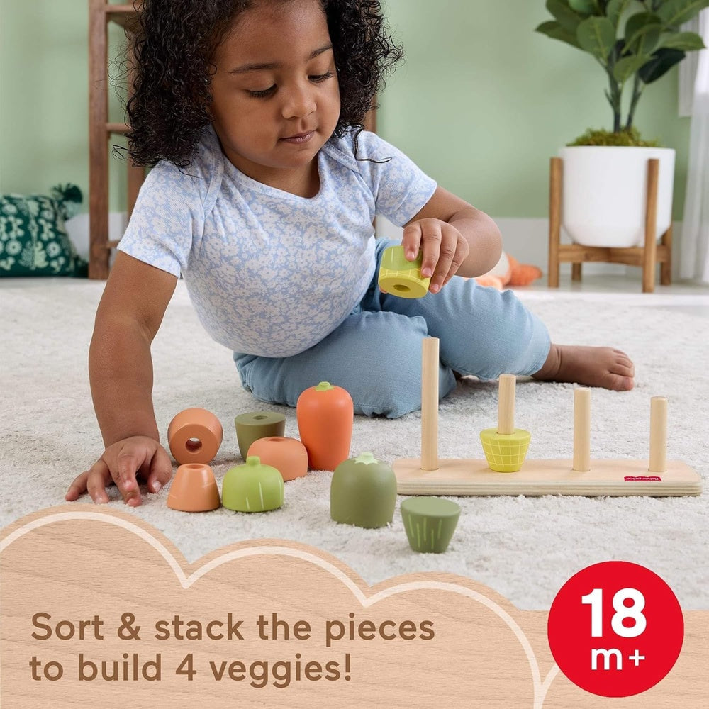 Infant Toys - Wooden Veggie Stacker