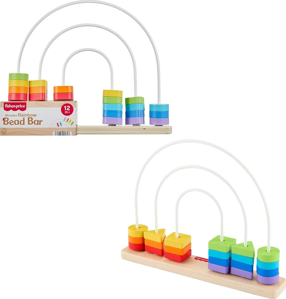 Infant Toys - Wooden Rainbow Bead Bar