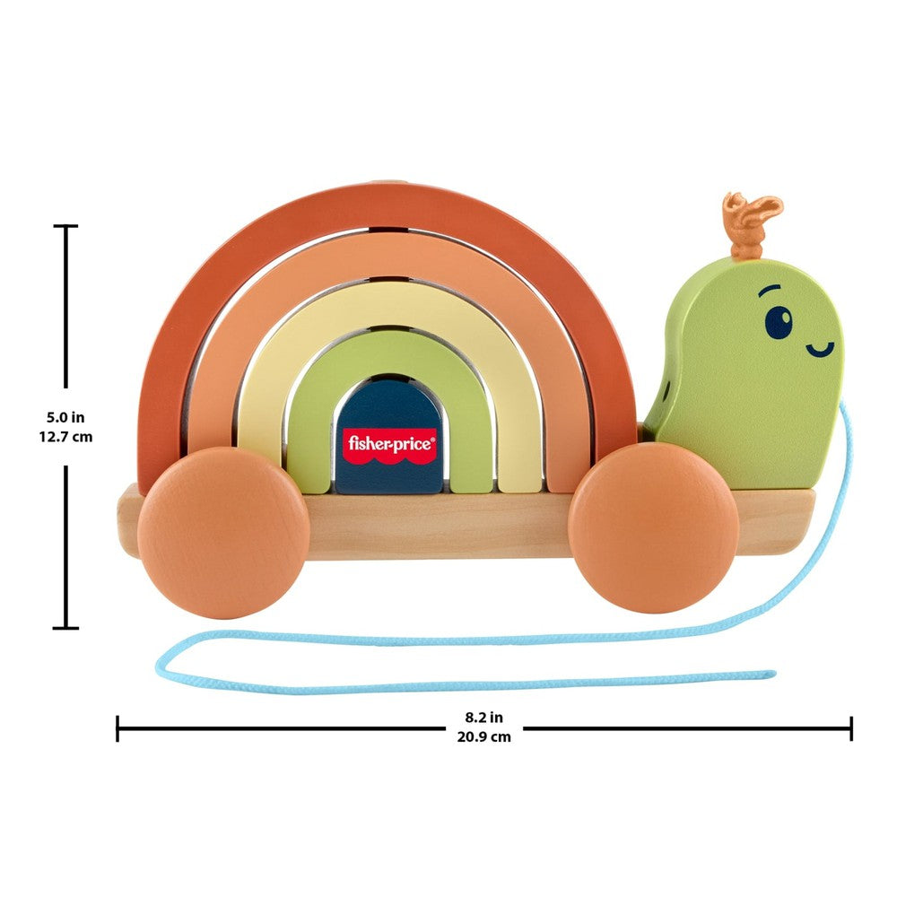 Infant Toys - Wooden Pull Along Stacking Snail
