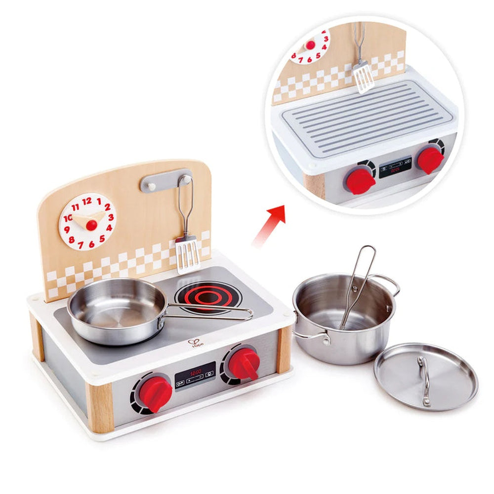 Hape - Kitchen & Food: 2-in-1 Kitchen & Grill Set