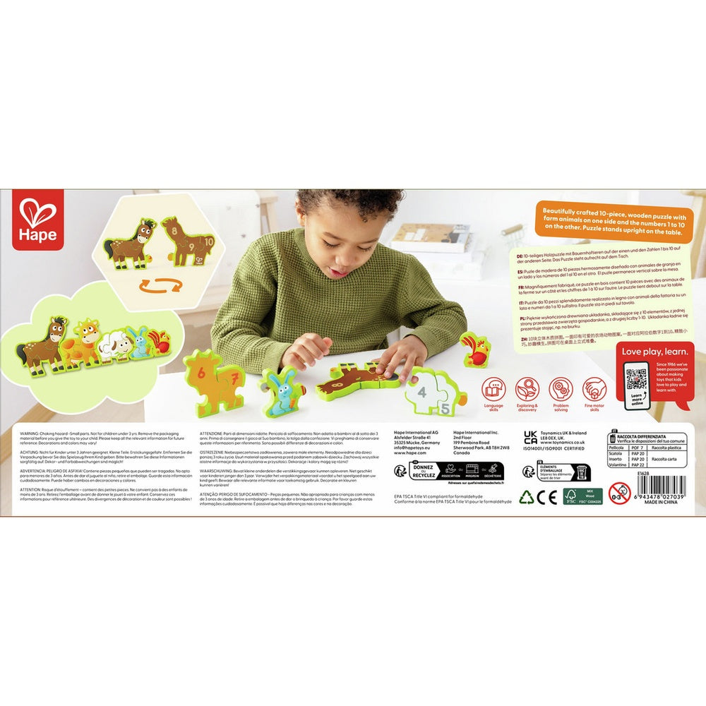 Hape - Puzzles: Numbers & Farm Animals