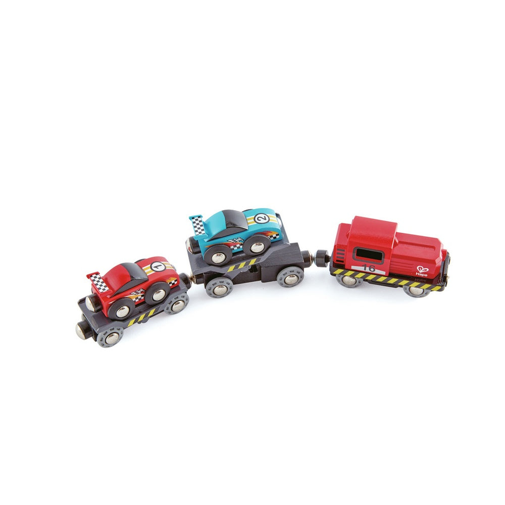 Hape - Railway: Race Car Transporter