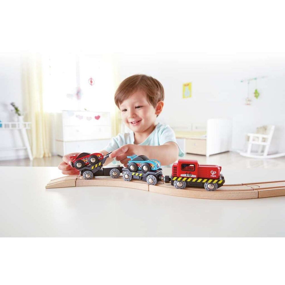 Hape - Railway: Race Car Transporter