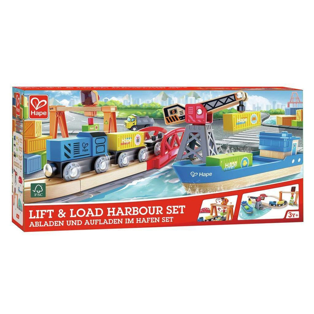 Hape - Railway: Lift & Load Harbour Set